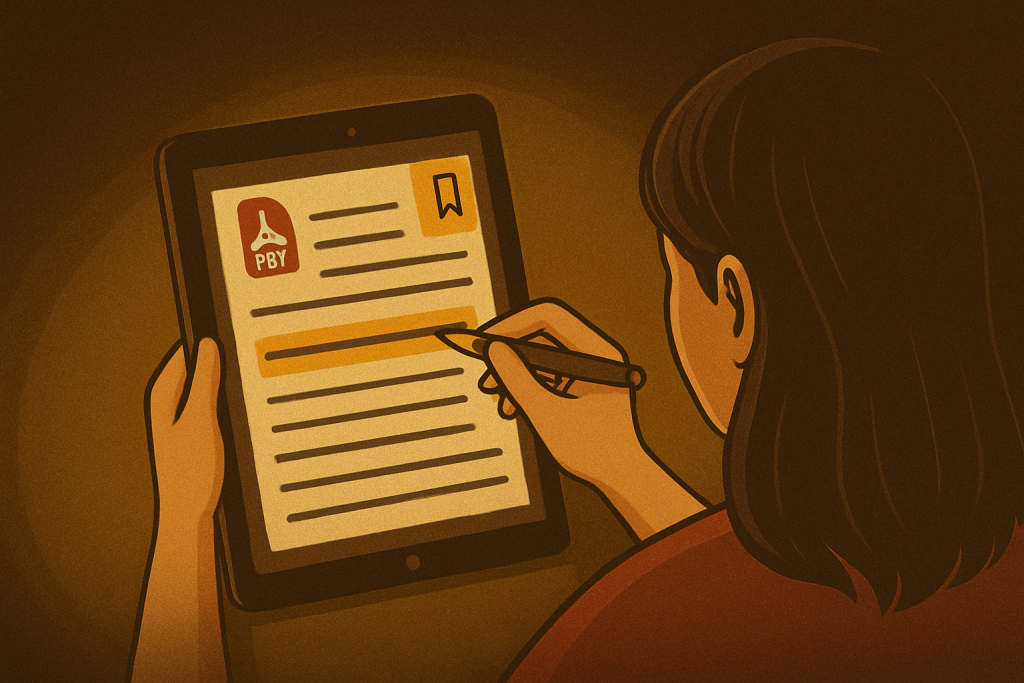highlight, bookmark, and add digital notes to the PDF